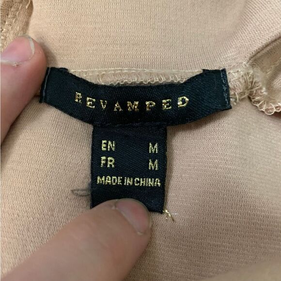 Revamped Tan Choker Keyhole Crop Top Size Medium - Picture 4 of 5